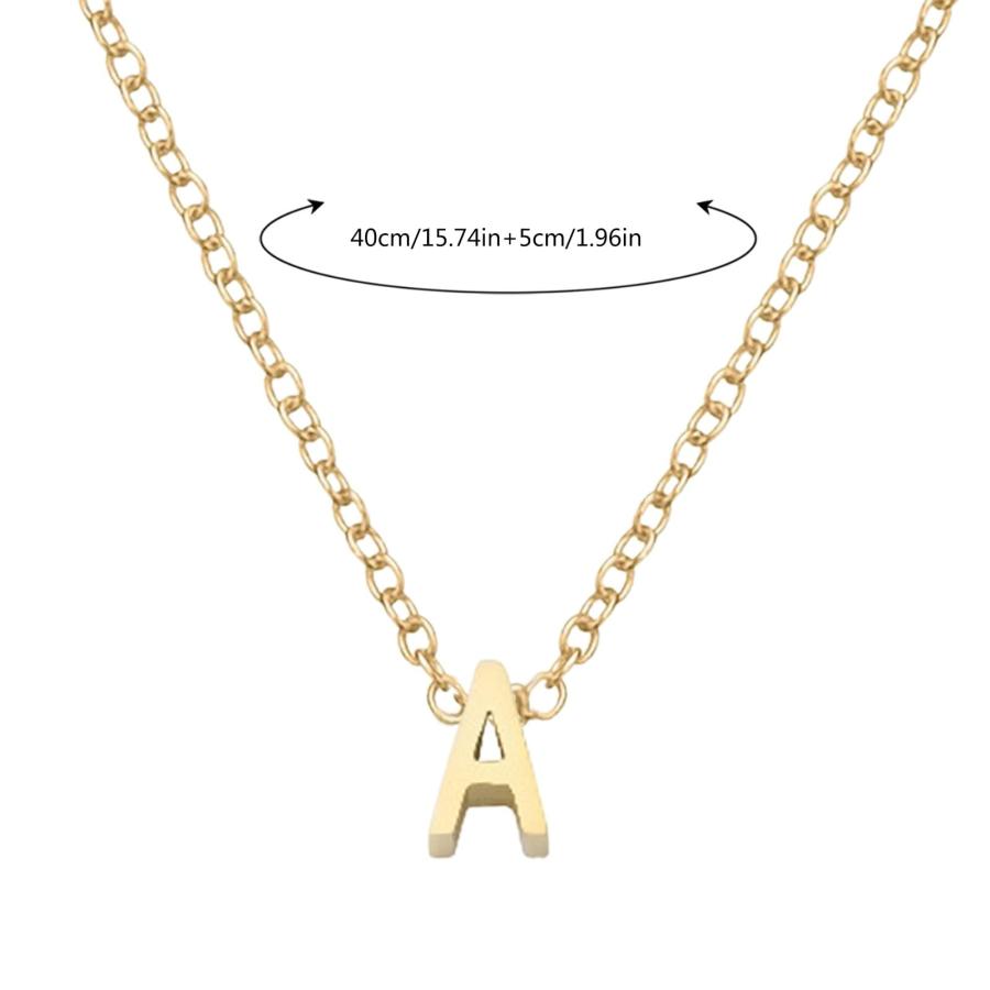 【並行輸入品】Alangbudu Initial Necklaces for Women， 14k Gold Plated Letter Ne_9
