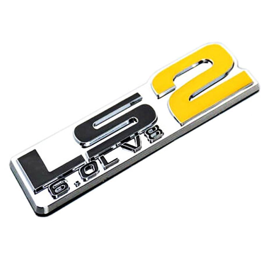 【並行輸入品】2Pc LS2 Emblem 6.0L V8 Engine Emblems Badge 3D Sticker Nameplateの画像