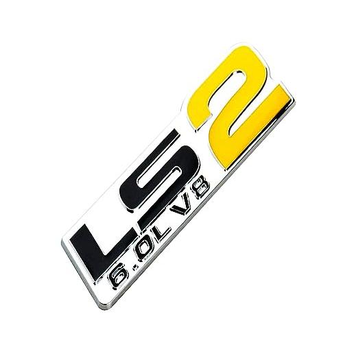 【並行輸入品】2Pc LS2 Emblem 6.0L V8 Engine Emblems Badge 3D Sticker Nameplateの画像