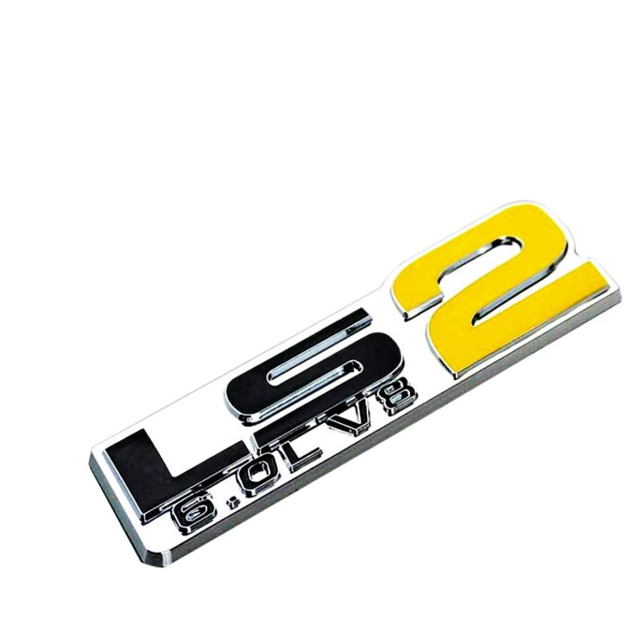 【並行輸入品】2Pc LS2 Emblem 6.0L V8 Engine Emblems Badge 3D Sticker Nameplateの画像