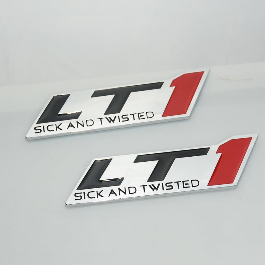 【並行輸入品】LT1 Sick and Twisted エンブレム エンジンバッジ 3D カーダッシュフェンダー トランク ロゴ ネームプレートの画像