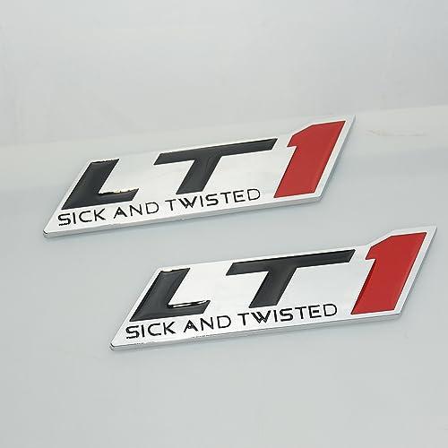 【並行輸入品】LT1 Sick and Twisted エンブレム エンジンバッジ 3D カーダッシュフェンダー トランク ロゴ ネームプレートの画像