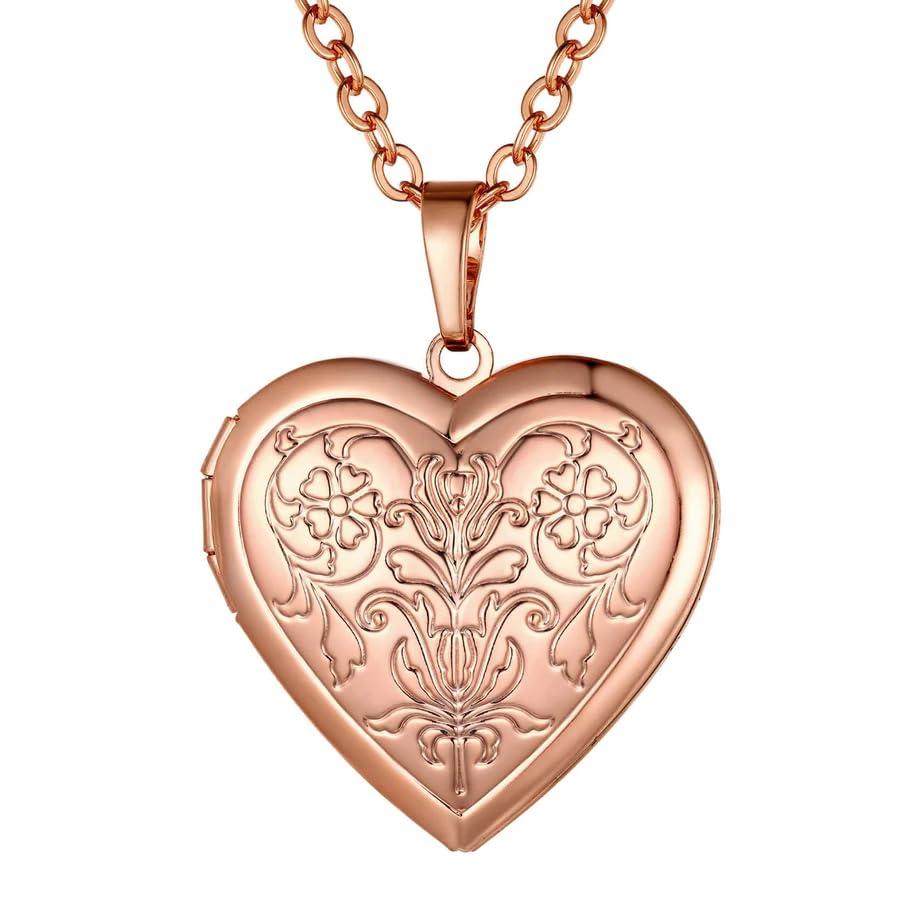 【並行輸入品】MUUYON 14K Gold Photo Necklace for Women, 10K/14K/18K Gold Vintaの画像