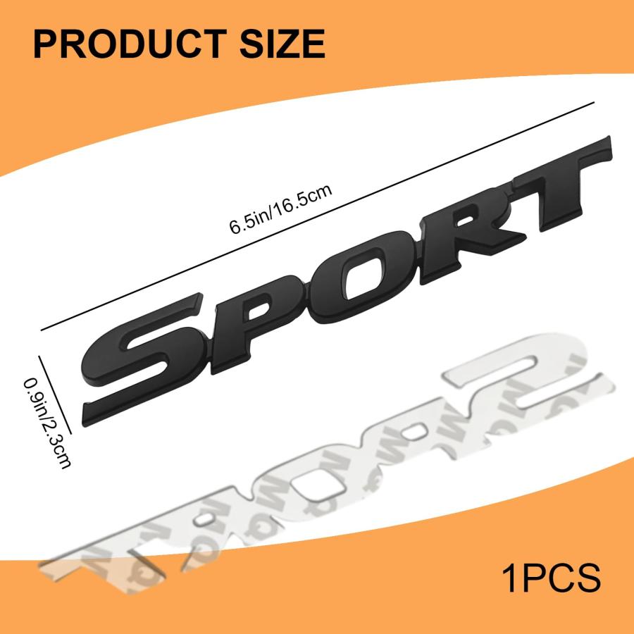 【並行輸入品】QUICTO 2PCS Automotive 3D Metallic Sport Sticker, Lettered Decalの画像