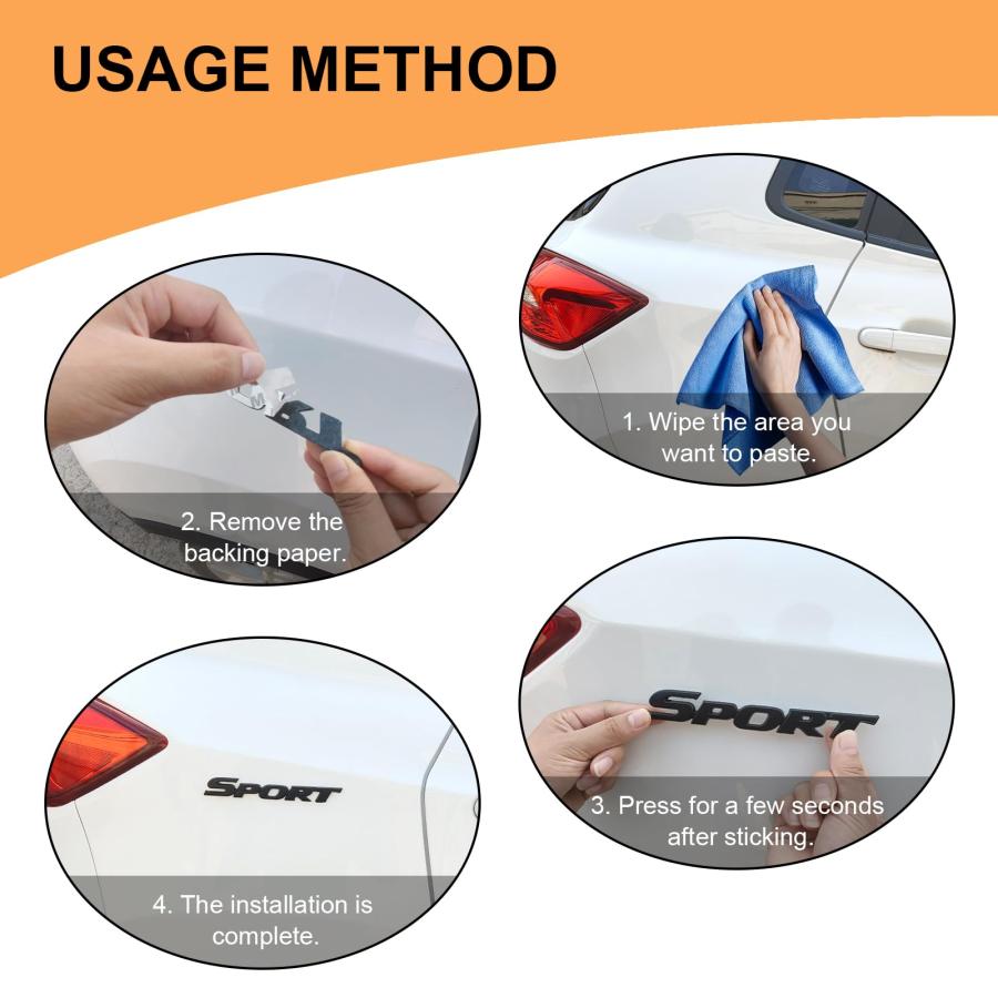 【並行輸入品】QUICTO 2PCS Automotive 3D Metallic Sport Sticker, Lettered Decalの画像
