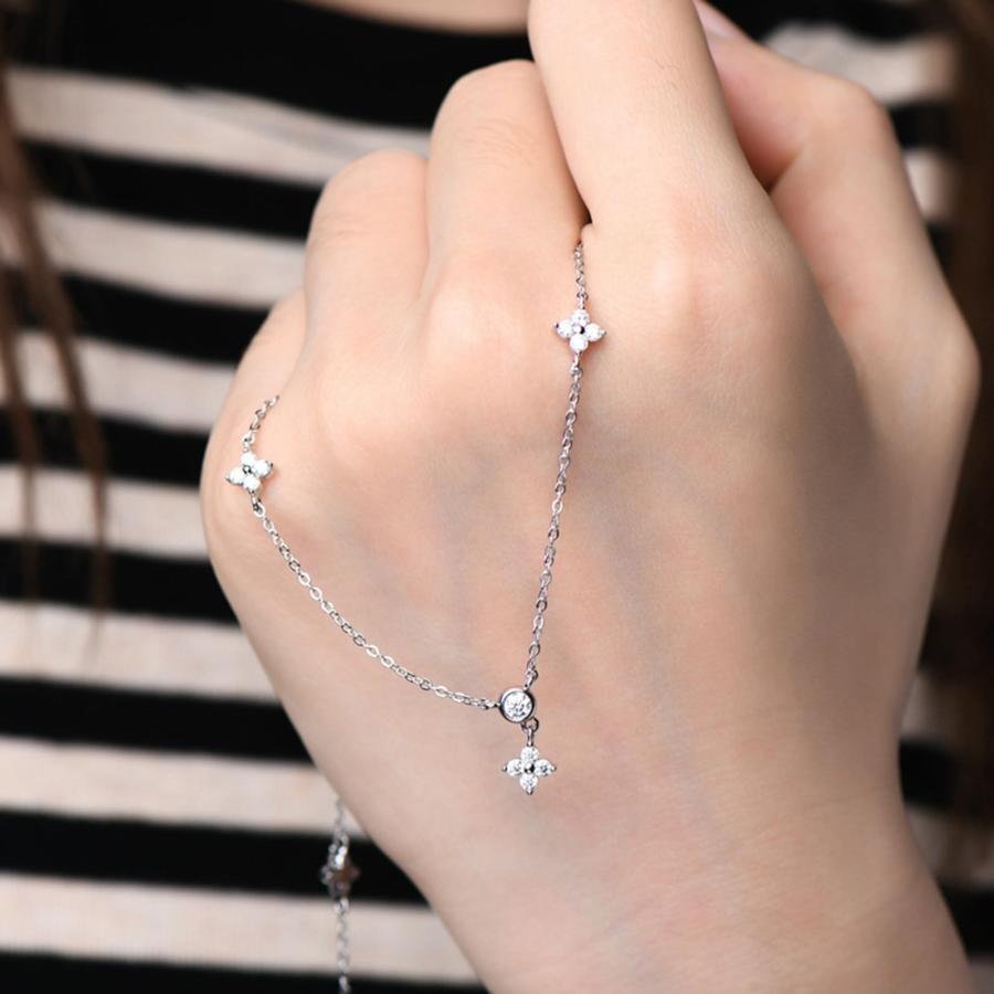 【並行輸入品】Artwis Lucky Four Leaf Clover Choker Necklace for Women 925 Ster