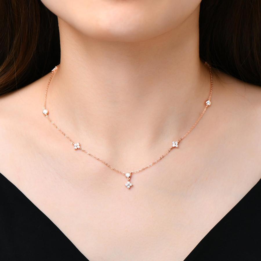 【並行輸入品】Artwis Lucky Four Leaf Clover Choker Necklace for Women 925 Ster