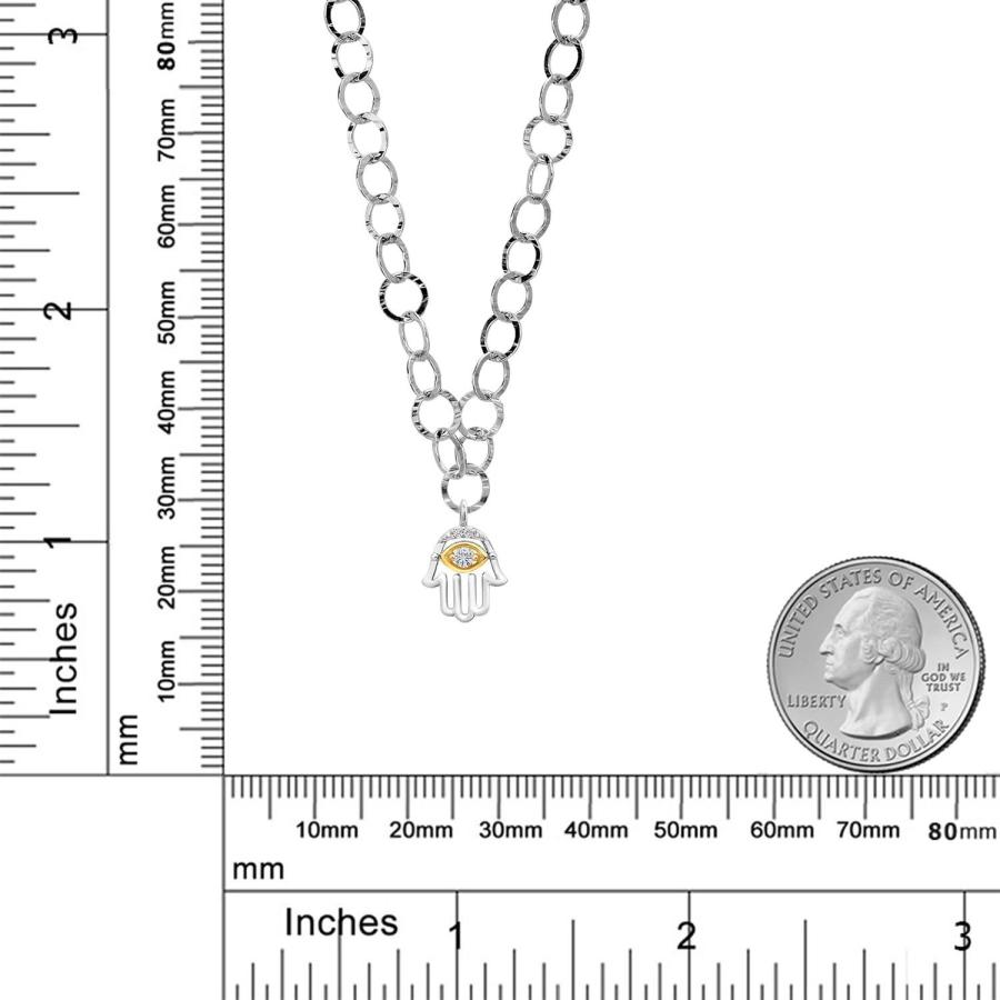 【並行輸入品】[Gem Stone King] 0.05カラット モアサナイト ネックレス レディース シルバー925 ＆10金 イエローゴール_6