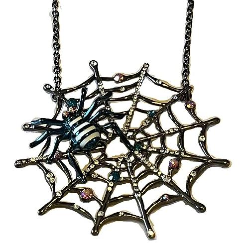 【並行輸入品】Betsey Johnson ハロウィン スパイダーネックレス， 16" + 3" extender， approx drop_1