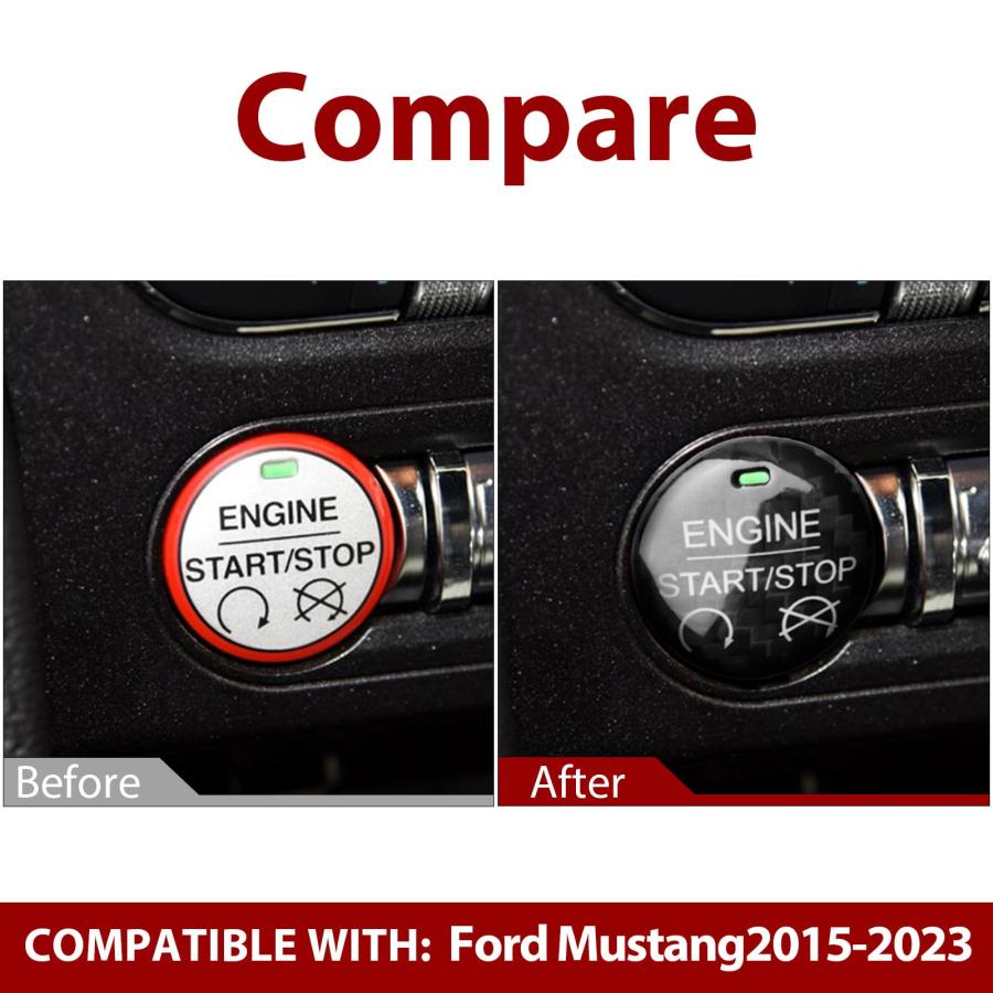 【並行輸入品】Car Engine Start Stop Button Sticker Decal Carbon Fiber Interiorの画像
