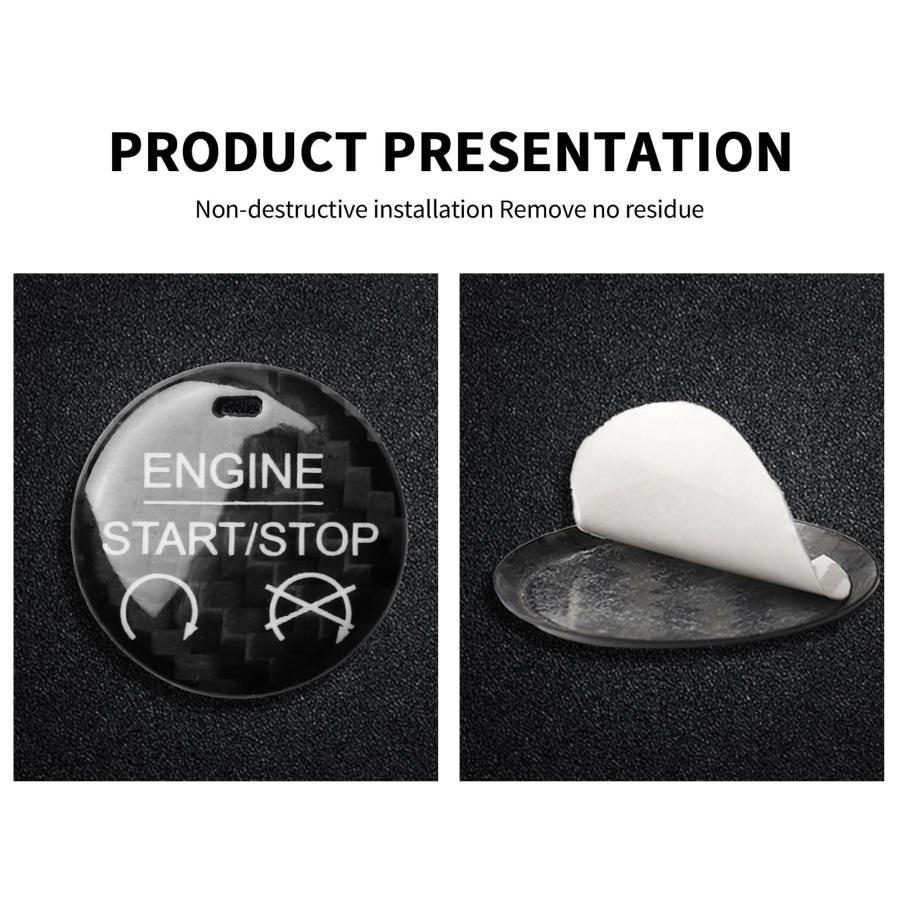 【並行輸入品】Car Engine Start Stop Button Sticker Decal Carbon Fiber Interiorの画像