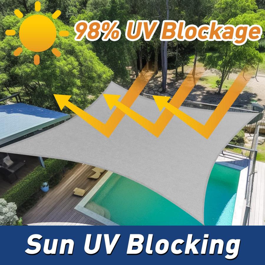 【並行輸入品】Cisvio Custom Size 20'X30' Dark Gray Rectangle Sun Shade Sail UVの画像