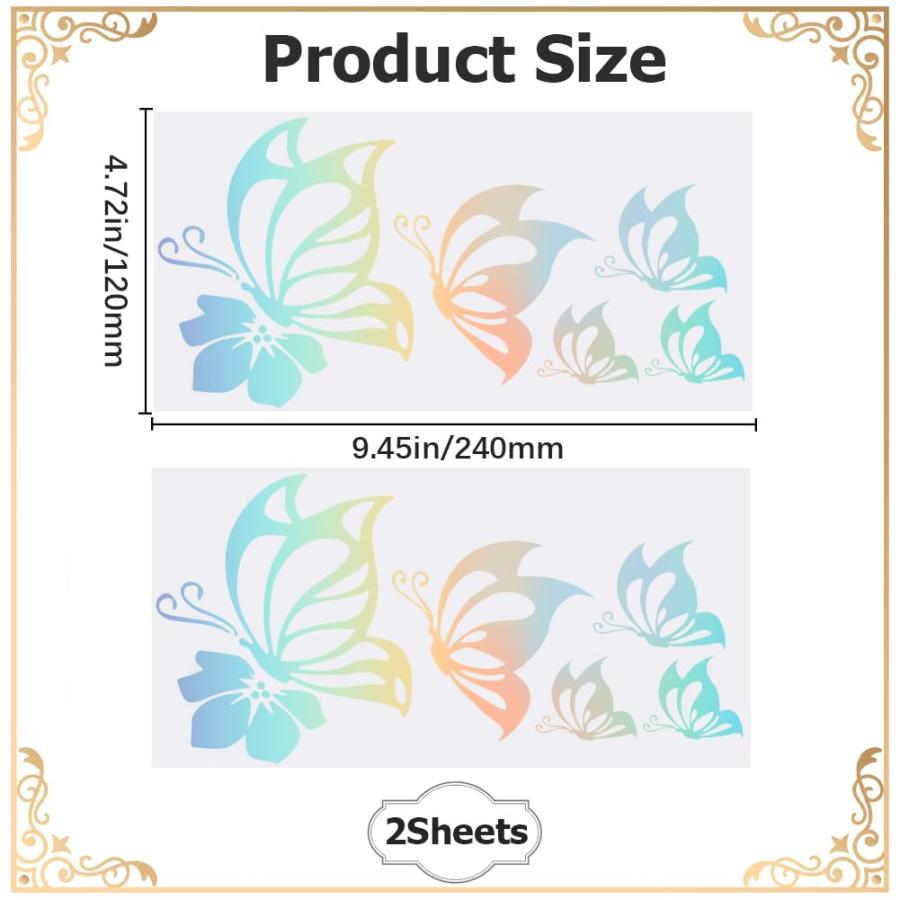 【並行輸入品】GORGECRAFT 2 Sheet Butterfly Car Decal Set Butterfly Vinyl Waterの画像