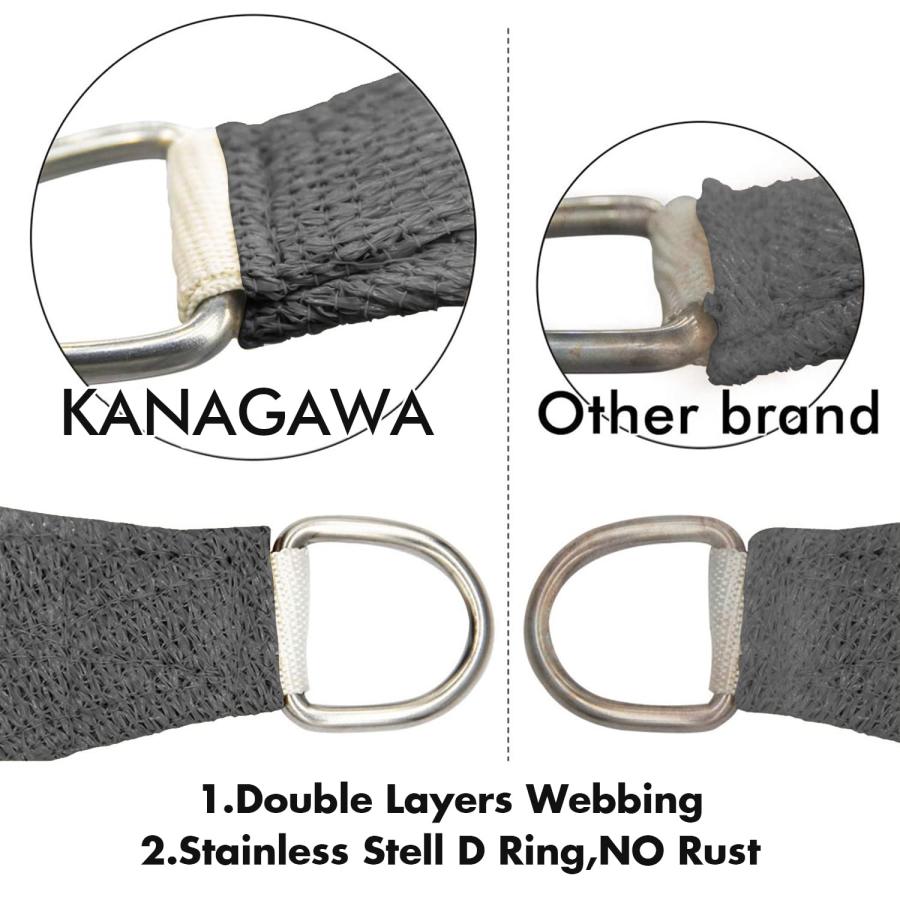 【並行輸入品】KANAGAWA サンシェード セイル 10フィートX13フィート ダークグレー 長方形 DZ KW0810 UVブロック キャノ_9