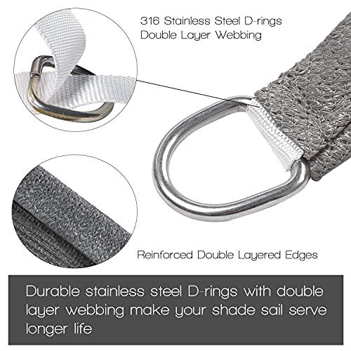 【並行輸入品】Artpuch 12'x12' Customize Dark Grey Sun Shade Sail UV Block 185_4