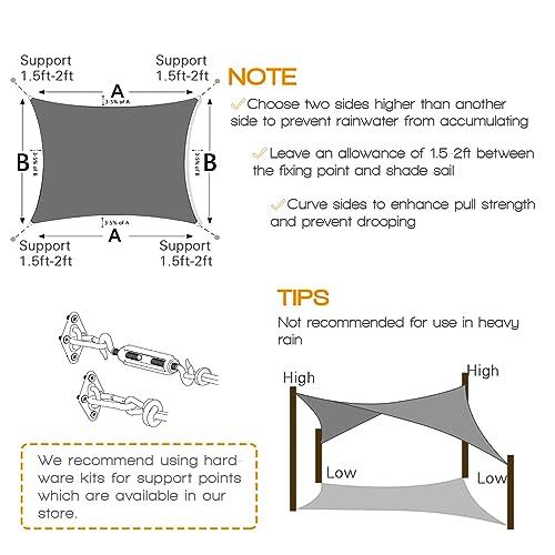 【並行輸入品】Artpuch 12'x12' Customize Dark Grey Sun Shade Sail UV Block 185_7