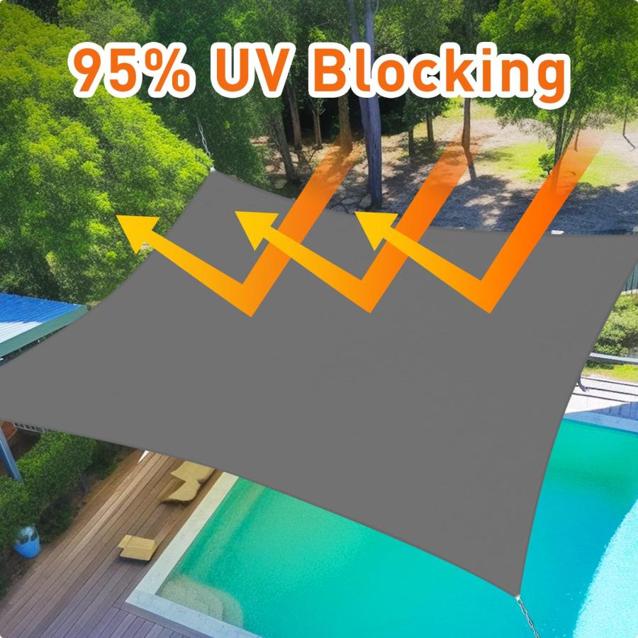 【並行輸入品】Artpuch 12'x12' Customize Dark Grey Sun Shade Sail UV Block 185_9