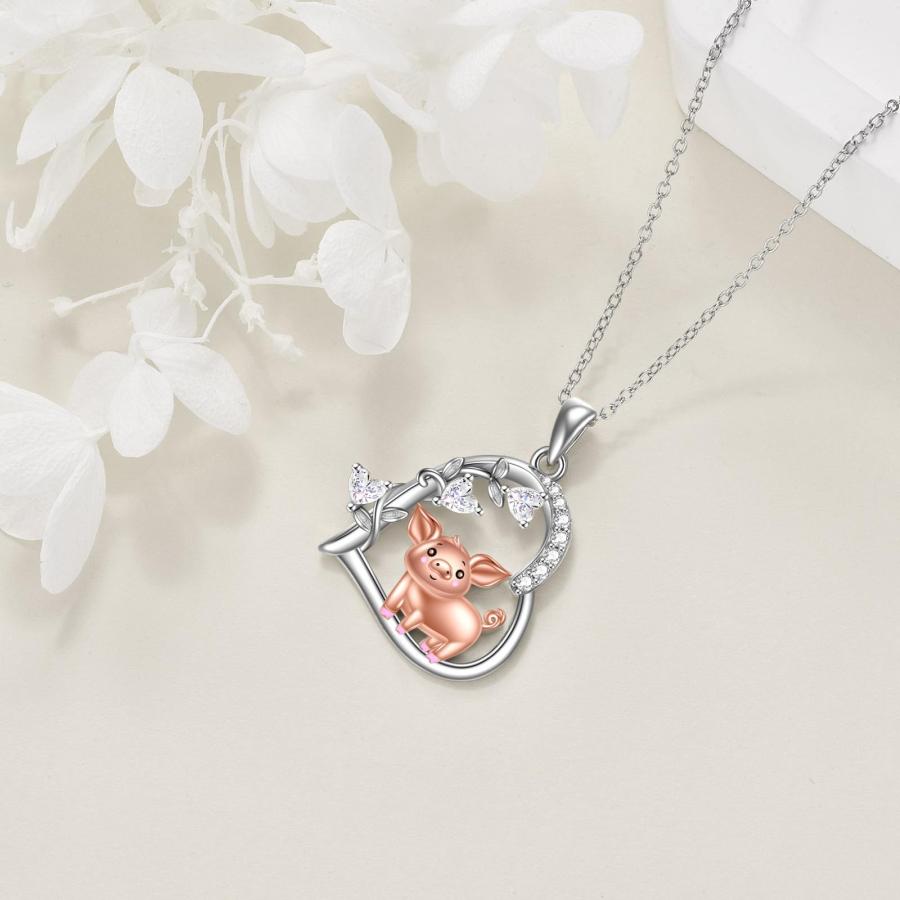 並行輸入品】WTENIY ブタネックレス スターリングシルバー アニマル