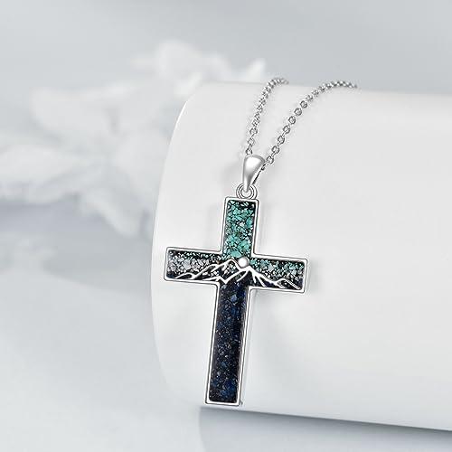 【並行輸入品】YFN クロスネックレス スターリングシルバー 宗教クロスペンダント クリスチャン ジュエリーギフト レディース メンズ， スター_4