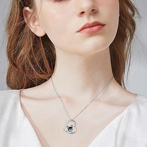 【並行輸入品】フレンチブルドッグネックレス 925スターリングシルバー インテリジェントキュートアニマルドッグネックレス フレンチブルドッグペン_7
