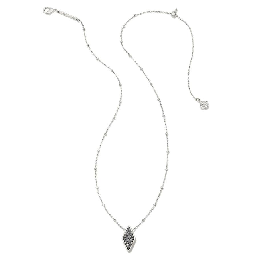 【並行輸入品】Kendra Scott Kinsley ショートペンダントネックレス， One Size， 真鍮， キュービックジルコニア Ke_3
