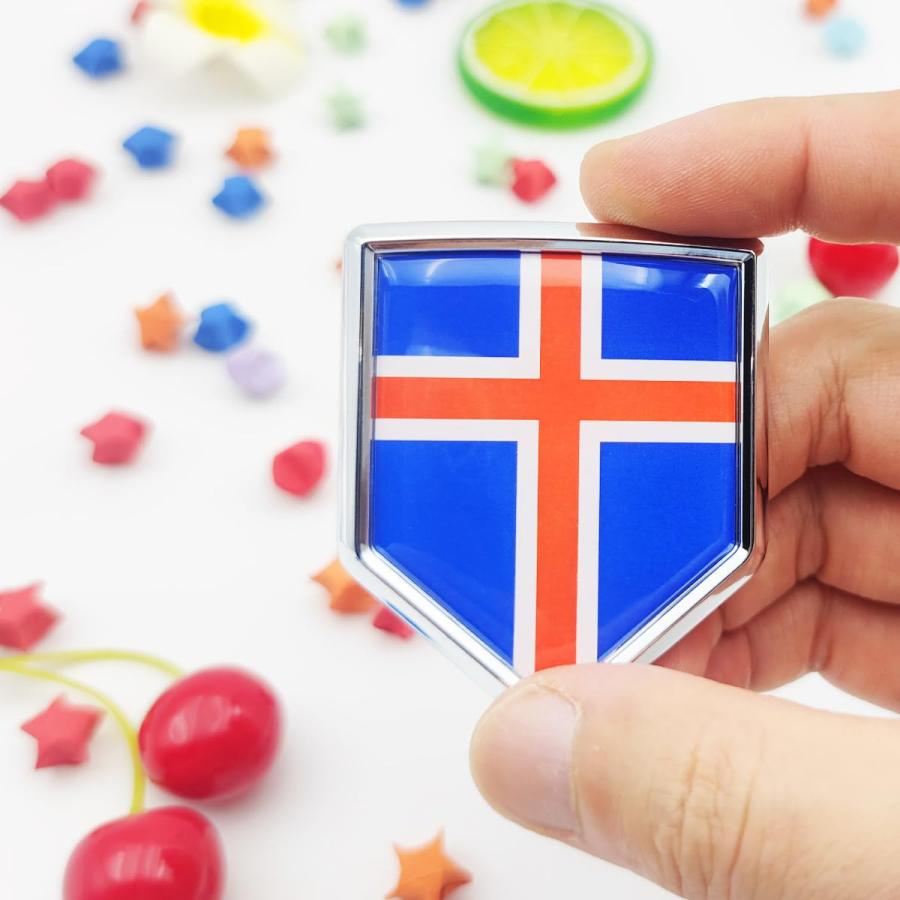 【並行輸入品】Overdecor 2 Pack Iceland Flag Decal Icelandic Sticker Emblem Flaの画像