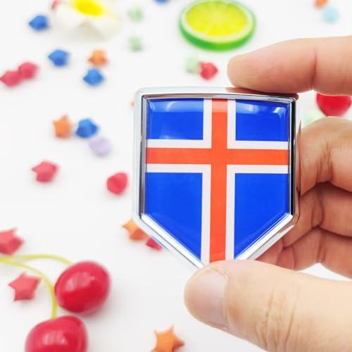 【並行輸入品】Overdecor 2 Pack Iceland Flag Decal Icelandic Sticker Emblem Flaの画像
