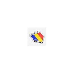 【並行輸入品】Overdecor ルーマニア国旗デカール ルーマニアステッカー エンブレム クロームシールドフラッグ 車のバンパー用 2個パックの画像