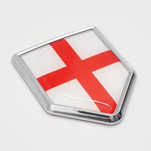 【並行輸入品】Overdecor 2パック イングランド国旗デカール 英語ステッカー エンブレム クロームシールドフラッグ 車のバンパー用 Ovの画像