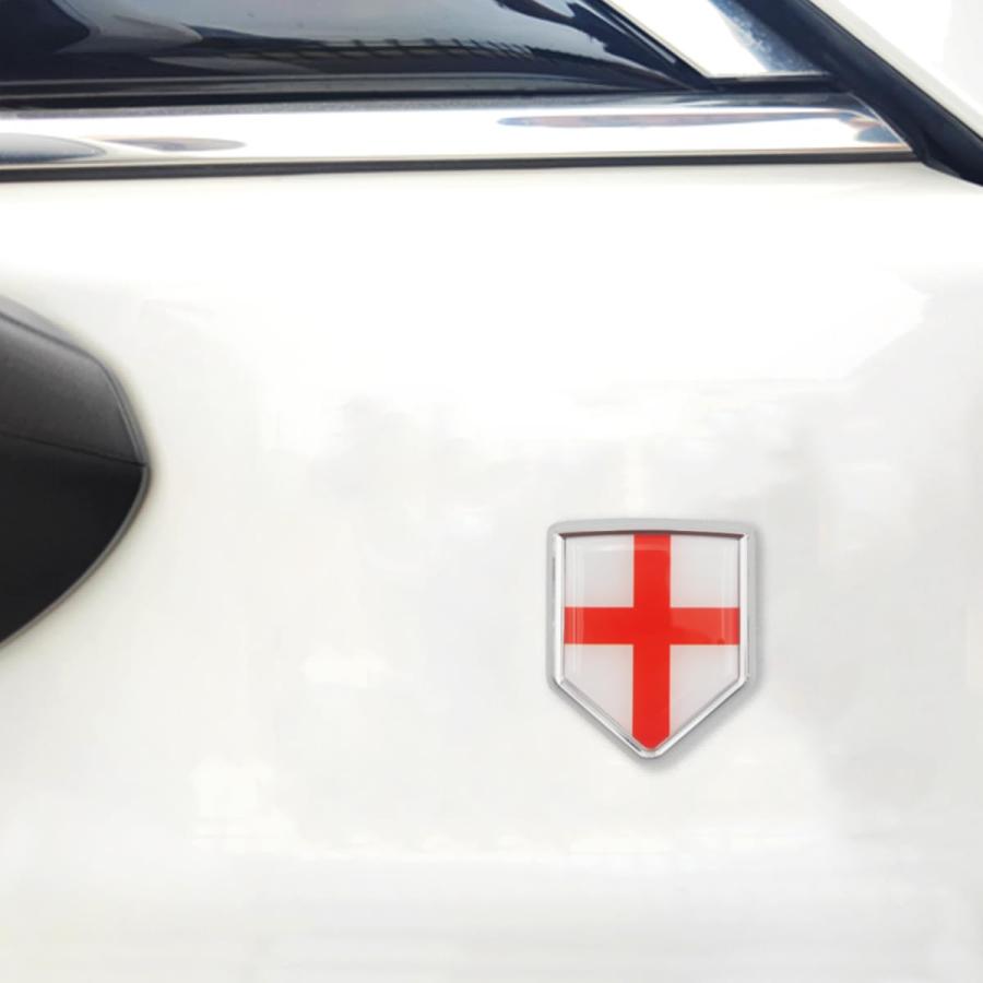 【並行輸入品】Overdecor 2パック イングランド国旗デカール 英語ステッカー エンブレム クロームシールドフラッグ 車のバンパー用 Ovの画像