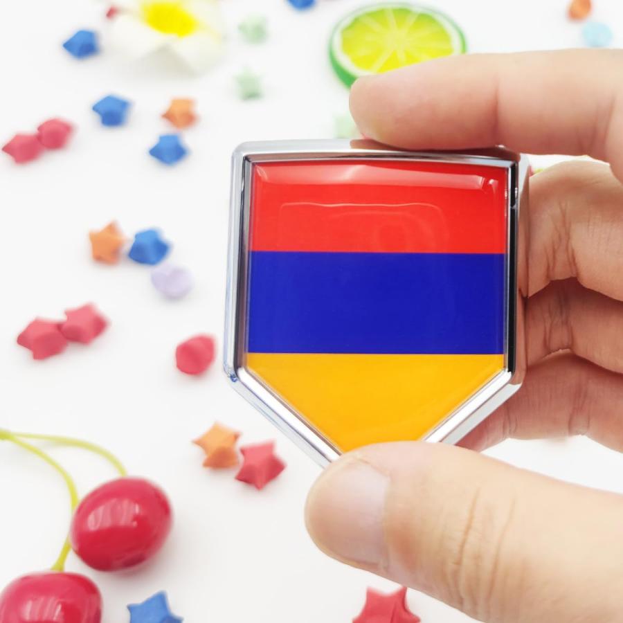 【並行輸入品】Overdecor アルメニア国旗デカール アルメニアステッカー エンブレム クロームシールドフラッグ 車のバンパー用 2個パックの画像