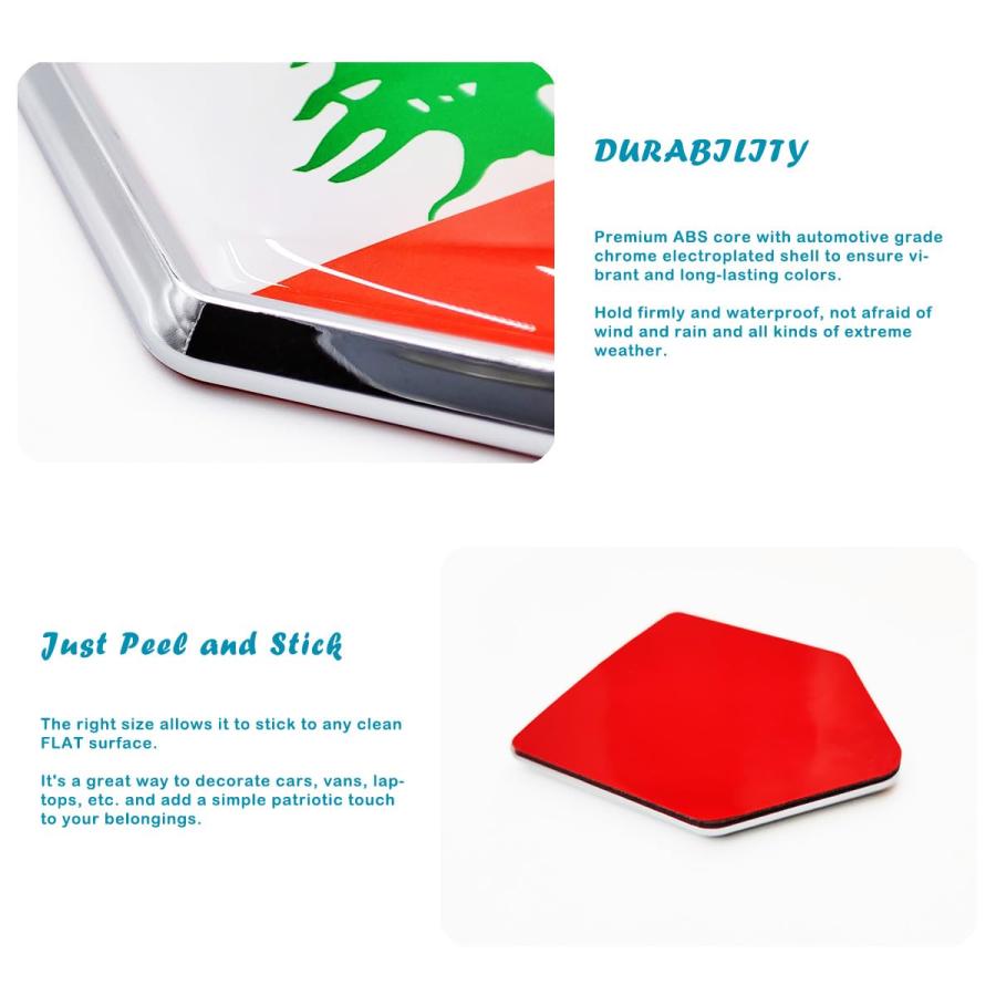 【並行輸入品】Overdecor 2 Pack Lebanon Flag Decal Lebanese Sticker Emblem Flagの画像