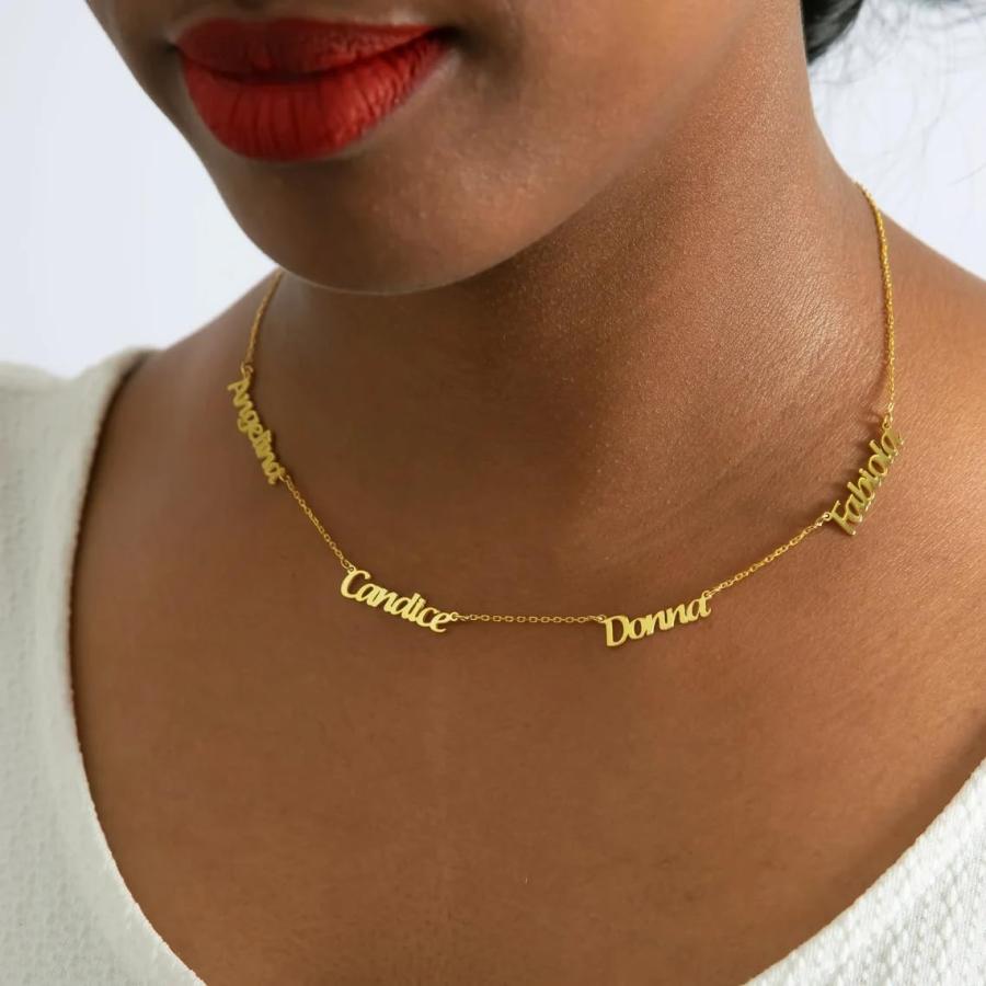 【並行輸入品】OUTANG 10K 14K 18K Gold Personalized Name Necklace 10K 14K 18K Sの画像