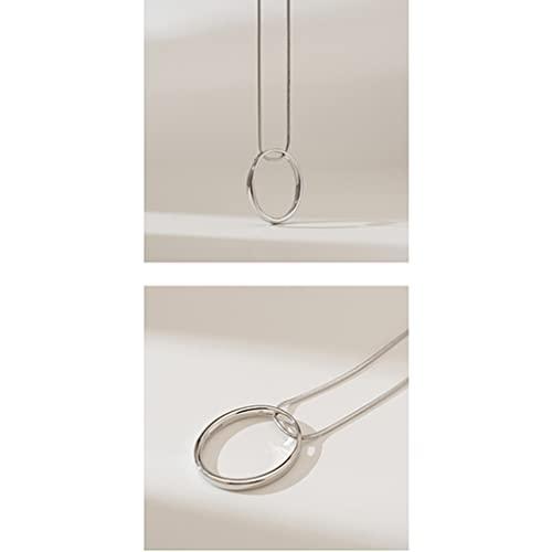 【並行輸入品】LEFEDA Unique Ring Pendant Long Necklace Women Sweater 925 Sterlの画像