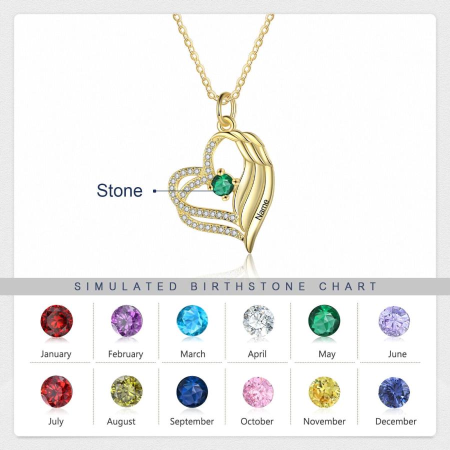【並行輸入品】BETHZA 10K 14K 18K Solid Gold Personalized Heart Necklace for Woの画像