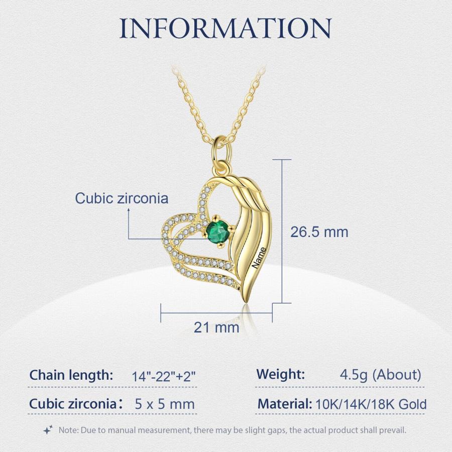【並行輸入品】BETHZA 10K 14K 18K Solid Gold Personalized Heart Necklace for Woの画像