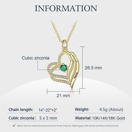 【並行輸入品】BETHZA 10K 14K 18K Solid Gold Personalized Heart Necklace for Woの画像