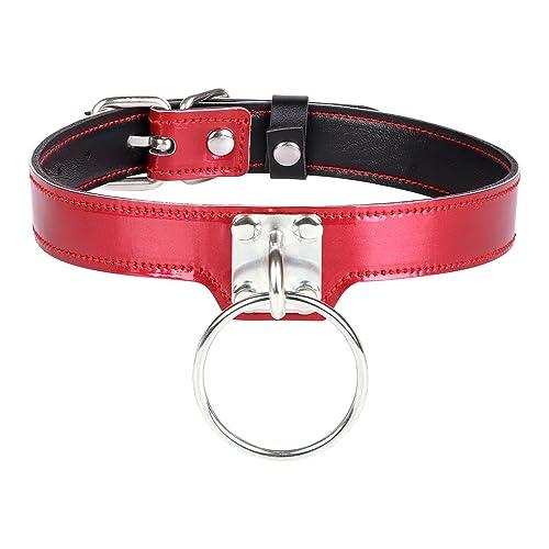 【並行輸入品】LANWAN Neck Choker Necklace Adjustable Leather Collar with Metal_1