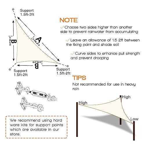 【並行輸入品】Artpuch 12'x20'x23.3' Customize Cream Sun Shade Sail UV Block 18_7