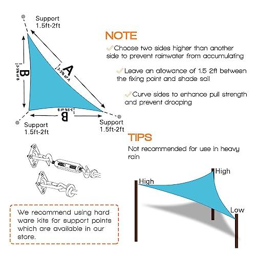 【並行輸入品】Artpuch 10'x10'x14.1' Customize Turquoise Blue Sun Shade Sail UV_7