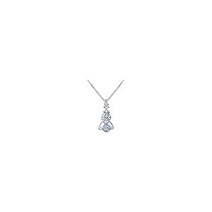 【並行輸入品】LBG 925 Sterling Silver Pendant & Chain with Genuine Aquamarineの画像