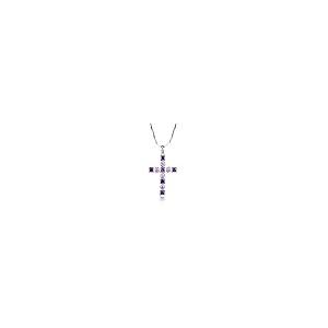 【並行輸入品】Narica 925 Sterling Silver Good Luck Cross Necklace Created Ruby_2