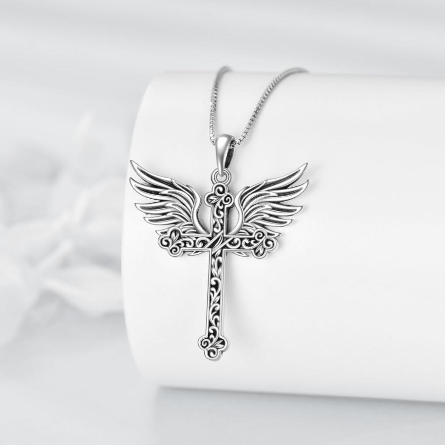 並行輸入品】POPLYKE 十字架 天使の翼ネックレス レディース