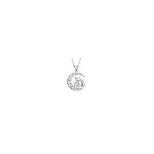 【並行輸入品】TALYKONG キャットネックレス レディース 3匹 猫 月 ムーンストーン ペンダントネックレス ジュエリーギフト 女の子向け_2