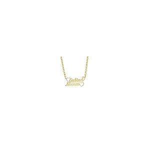 【並行輸入品】MOLICACI 10K/14K/18K Solid Gold Personalized 2 Name Necklace, Reの画像