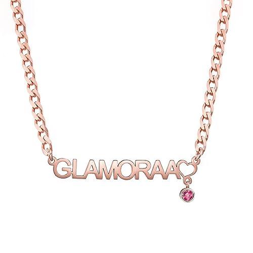 【並行輸入品】MOLICACI 10K 14K 18K Solid Gold Personalized Name Necklace withの画像