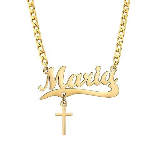 【並行輸入品】MOLICACI 10K/14K/18K Solid Gold Personalized Name Necklace withの画像