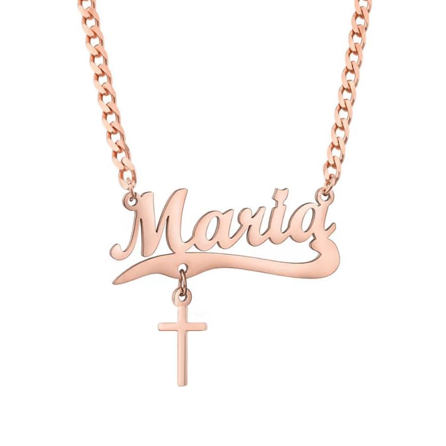 【並行輸入品】MOLICACI 10K/14K/18K Solid Gold Personalized Name Necklace withの画像