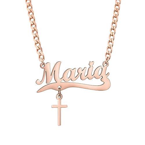 【並行輸入品】MOLICACI 10K/14K/18K Solid Gold Personalized Name Necklace withの画像