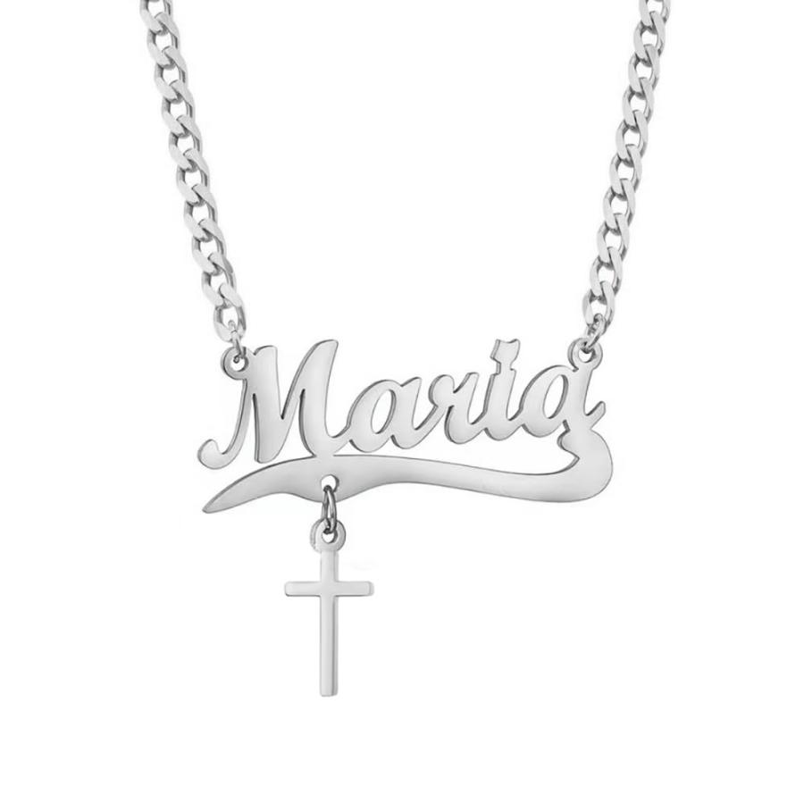 【並行輸入品】MOLICACI 10K/14K/18K Solid Gold Personalized Name Necklace withの画像